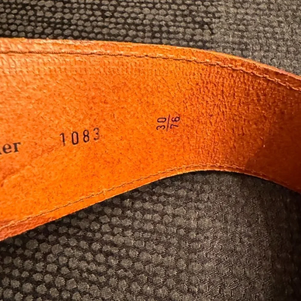 Osprey London Womens Genuine Leather Belt Forest Green Brown EUC Size 30 Small M